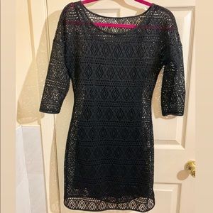 Express diamond pattern mesh dress